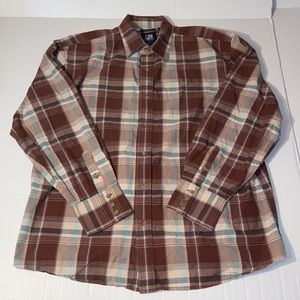 Resistol University XL University Fit Long Sleeve Plaid Button Up Western Shirt